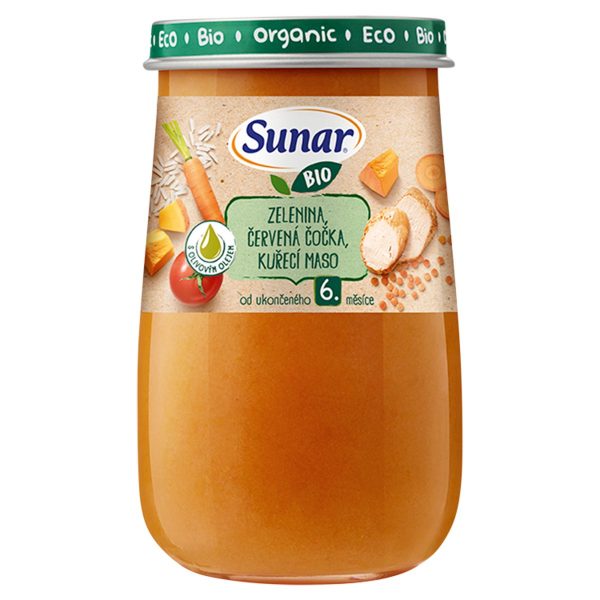 Sunar Bio Zelenina, šošovica, kuracie mäso 190g 1