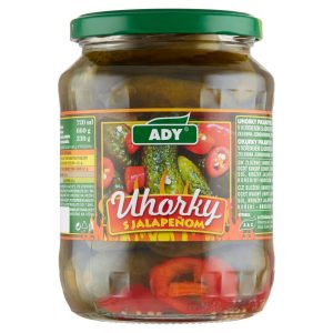 Uhorky sterilizované s jalapeňom 720ml (660g) Ady 13