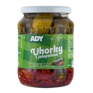 Uhorky sterilizované s jalapeňom 720ml (660g) Ady 24