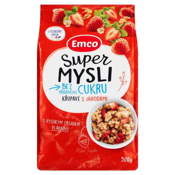 Müsli bez pridaného cukru s jahodami 500g Emco 1