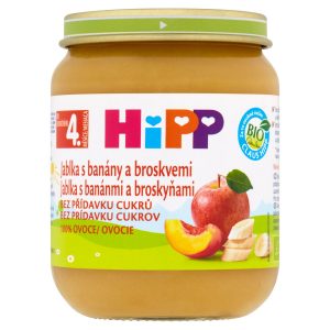 HiPP BIO Jablká s banánmi a broskyňami 125g 1