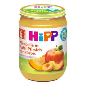 HiPP BIO Jablko, broskyňa, mirabelka, tekvica 190g 2