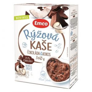 Ryžová kaša čokoláda a kokos 3x45g Emco 7