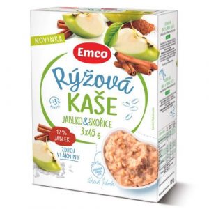 Ryžová kaša s jablkami a škoricou 3x45g Emco 10