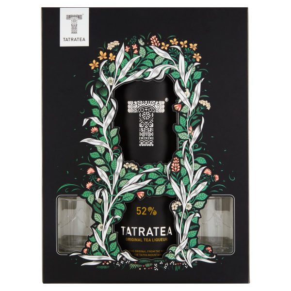 Tatratea Original 52% 0,7l + 2 Shot poháre čierne 1