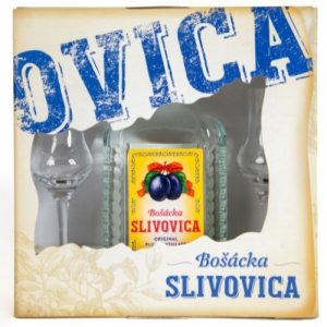 Bošácka Slivovica 52% 0,7l Kazeta s 2 pohármi 17