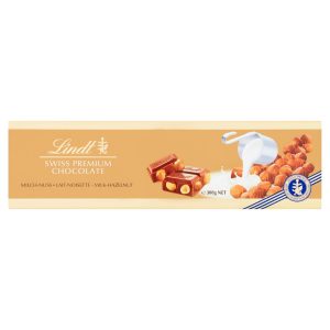 Lindt Švajčiarska mliečna čokoláda s jadrami lieskových orechov 300g 10