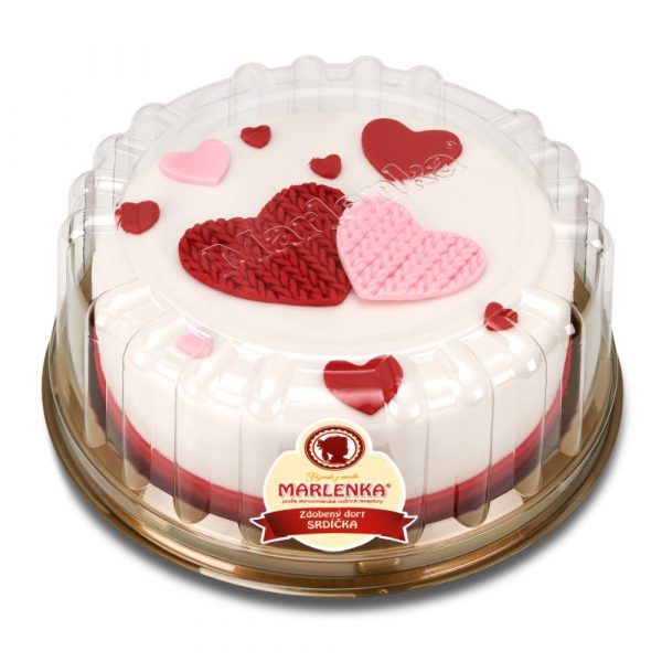 Marlenka® Zdobená torta Srdce 1,1kg 2