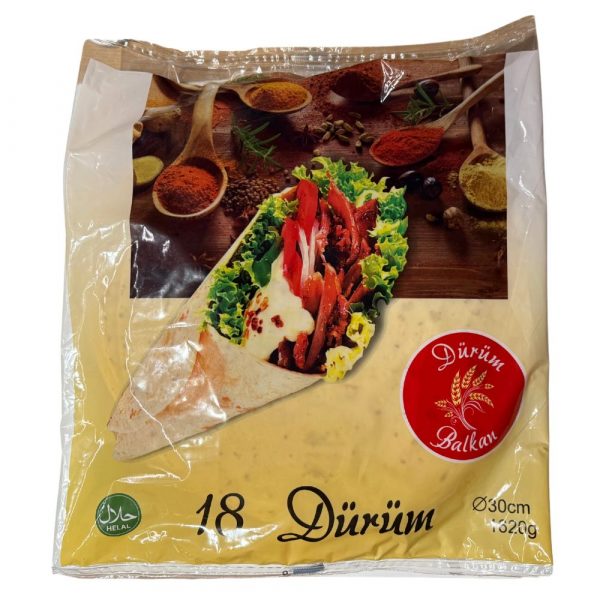 Tortilla pšeničná wrap 18ks/30cm 1,62kg Dürüm Balkan 2