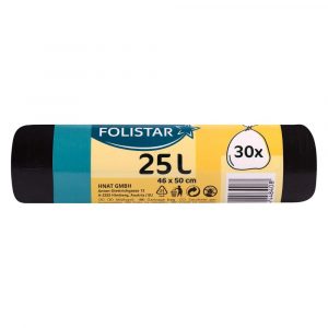 Vrecia na odpad čierne 25l 46x50cm 30ks Folistar 8