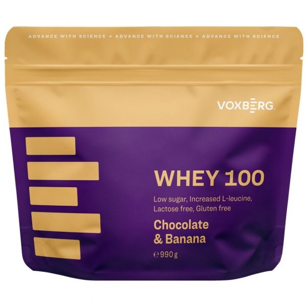 Proteín Whey 100 Čokoláda & Banán 990g Voxberg 1