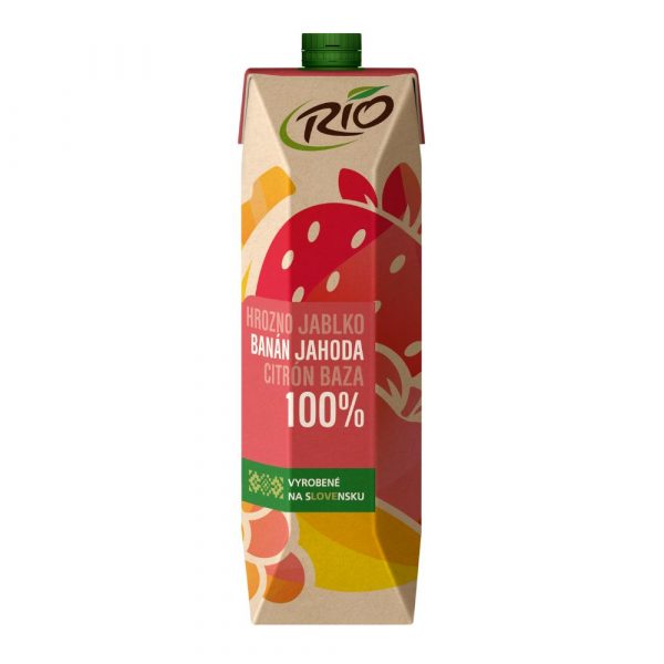 Rio 100% ovocný mix s jahodou a banánom 1l 1