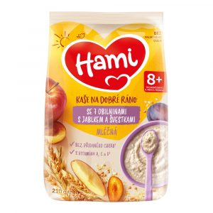 Hami Mliečná kaša so 7 obilninami s jablkom a slivkami 210g 7 Hami Mliečná kaša so 7 obilninami s jablkom a slivkami 210g 7