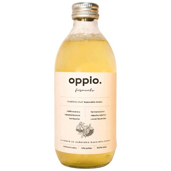 Kombucha Bazový kvet 330ml oppio. 1