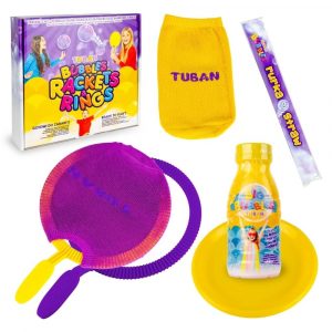 Sada Rakety a obruče na bubliny+tekut. 250ml Tuban 24 Sada Rakety a obruče na bubliny+tekut. 250ml Tuban 24